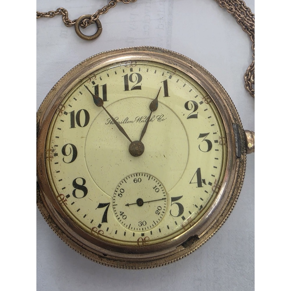 Hamilton 1905 Pocket Watch With Chain Grade 927 Model Number 281638 Works